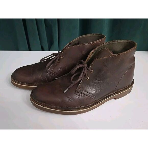 Clarks Originals Men Shoes Brown Leather Desert Crepe Sole Ankle Chukka Boots - Picture 4 of 5